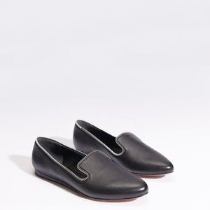 Veronica Beard Black Leather and Zipper Griffin Loafer, NWOT, Size 10
